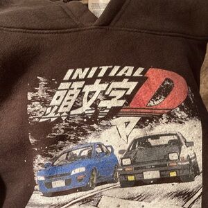 Initial D Fujiwara Vs. Takahashi Cars Hoodie Black Sz S